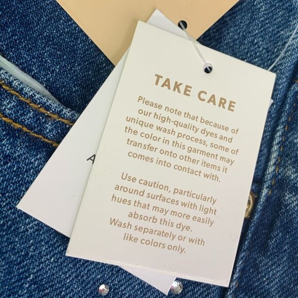 Jack High Rise Ankle Straight Leg Rhinestone Embellished Blue Jeans Size 32 - Picture 7 of 13